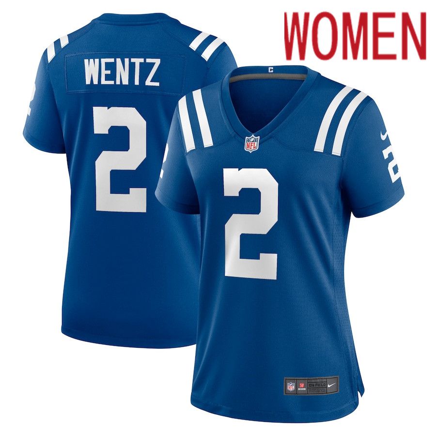 Women Indianapolis Colts 2 Carson Wentz Nike Royal Game NFL Jersey